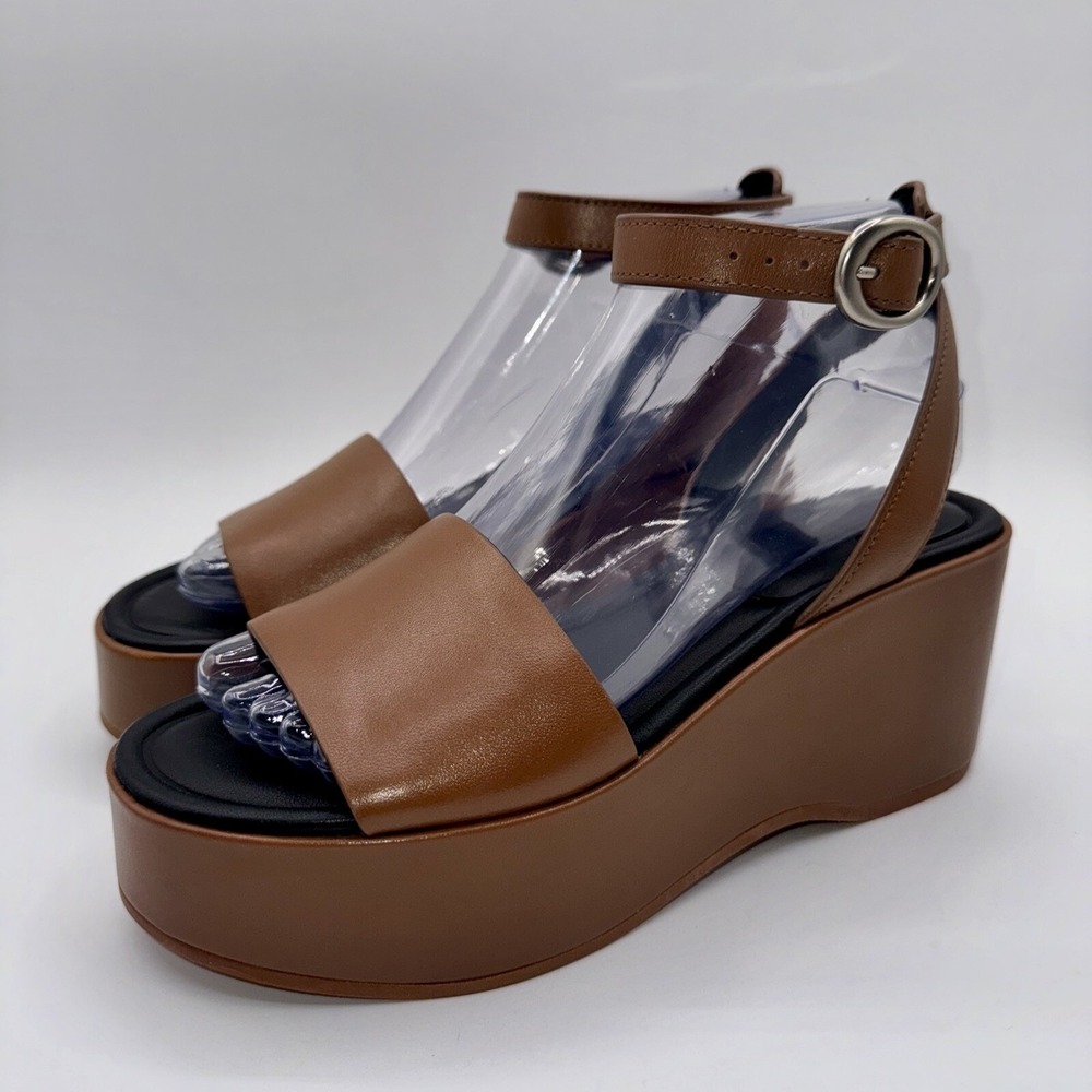 Vince. Phillipa Sandals Women's Size 6.5 EU 36.5 Sequoia Brown Leather